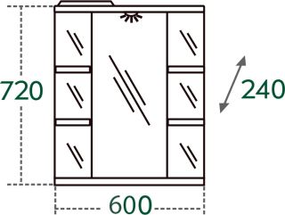 Зеркальный шкаф с подсветкой СанТа Герда 101042 60см фацет белый